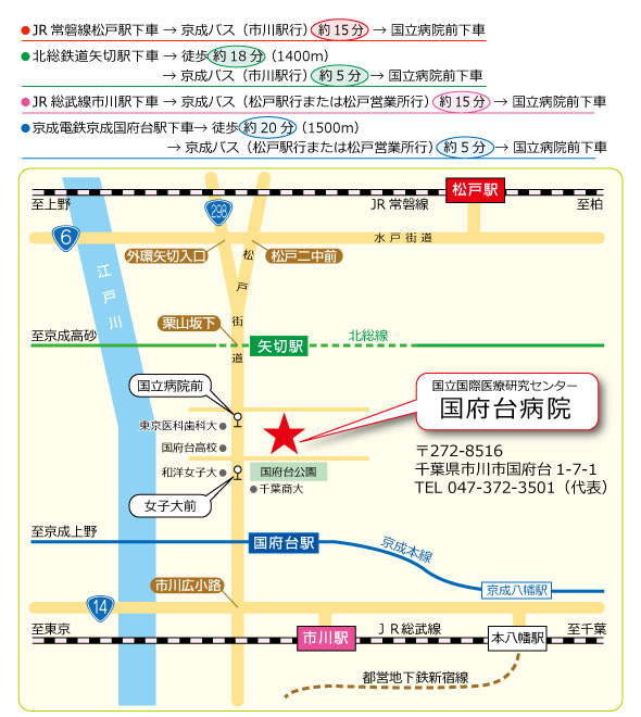 国府台病院地図