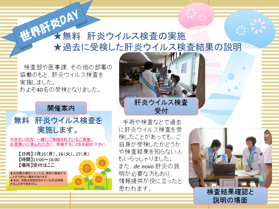 岡山大学病院　世界肝炎DAYの取り組み　図2